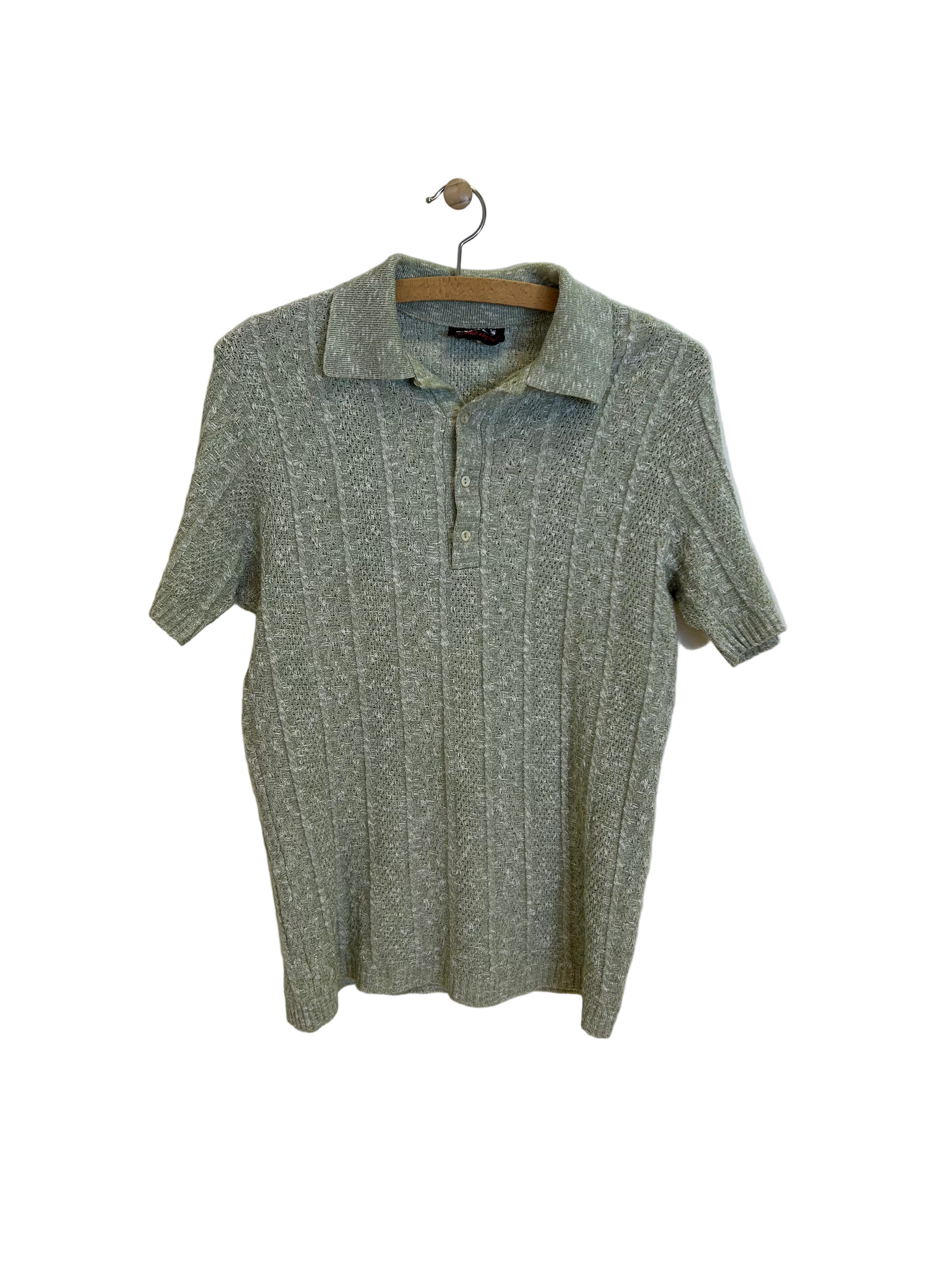 Vintage Strikket Polo - Str. S