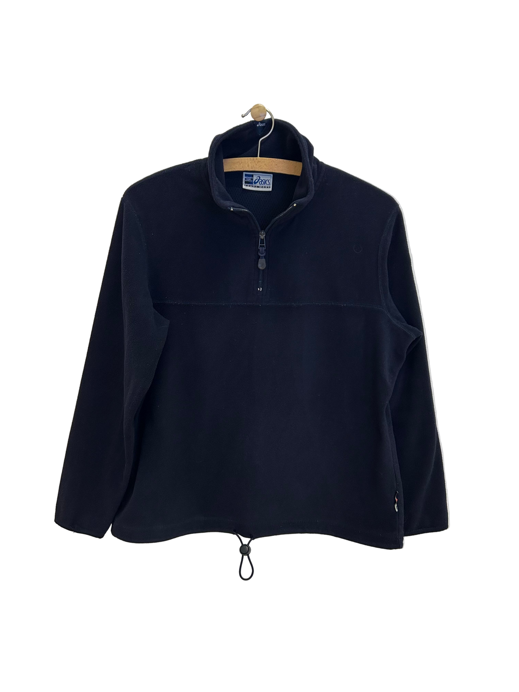 Vintage Asics fleece m. 1/4 lynlås - Str. XS