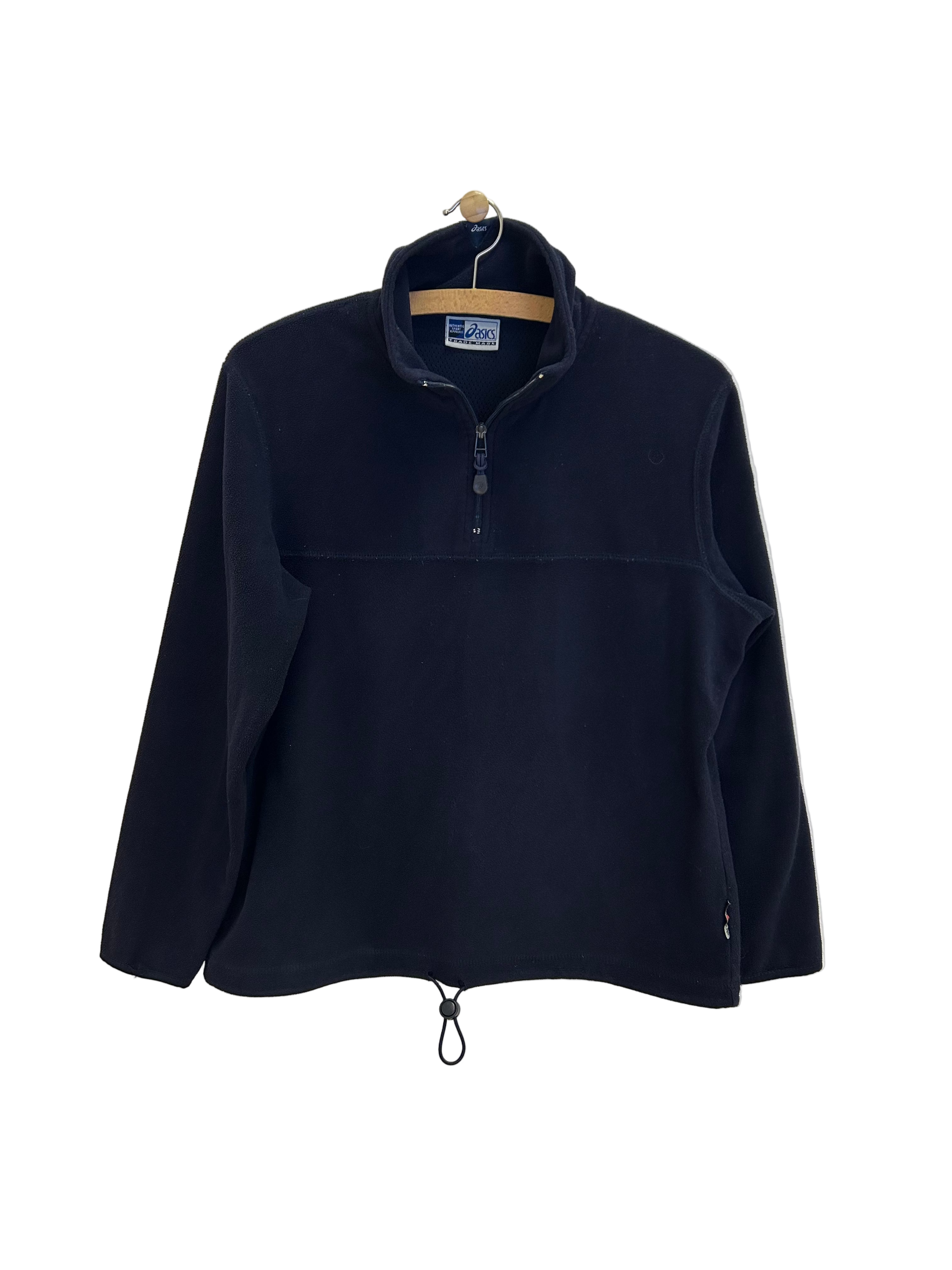 Vintage Asics fleece m. 1/4 lynlås - Str. XS