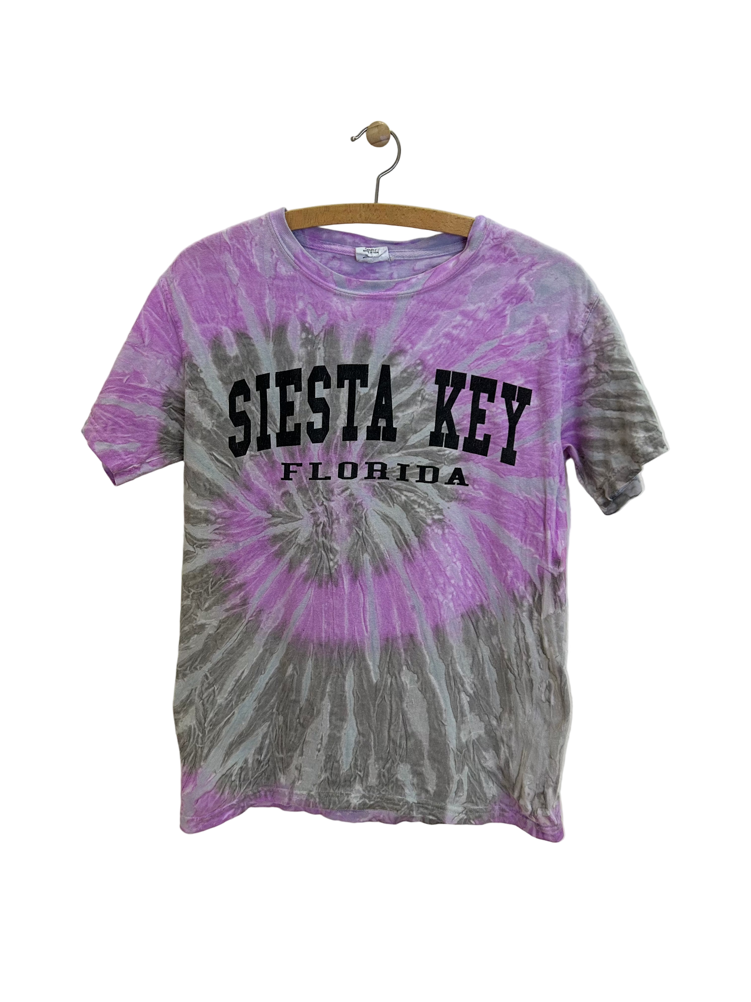 Vintage Tie Dye T-shirt m. print - Str. S