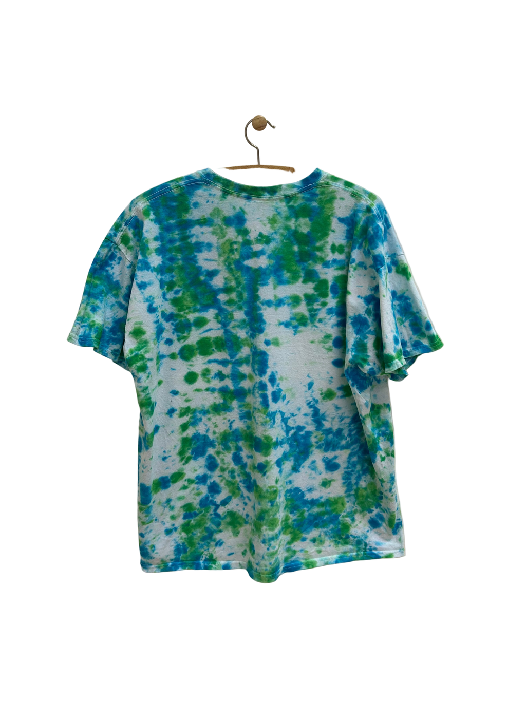 Vintage Tie Dye T-shirt Blå/Grøn/Hvid - Str. XL