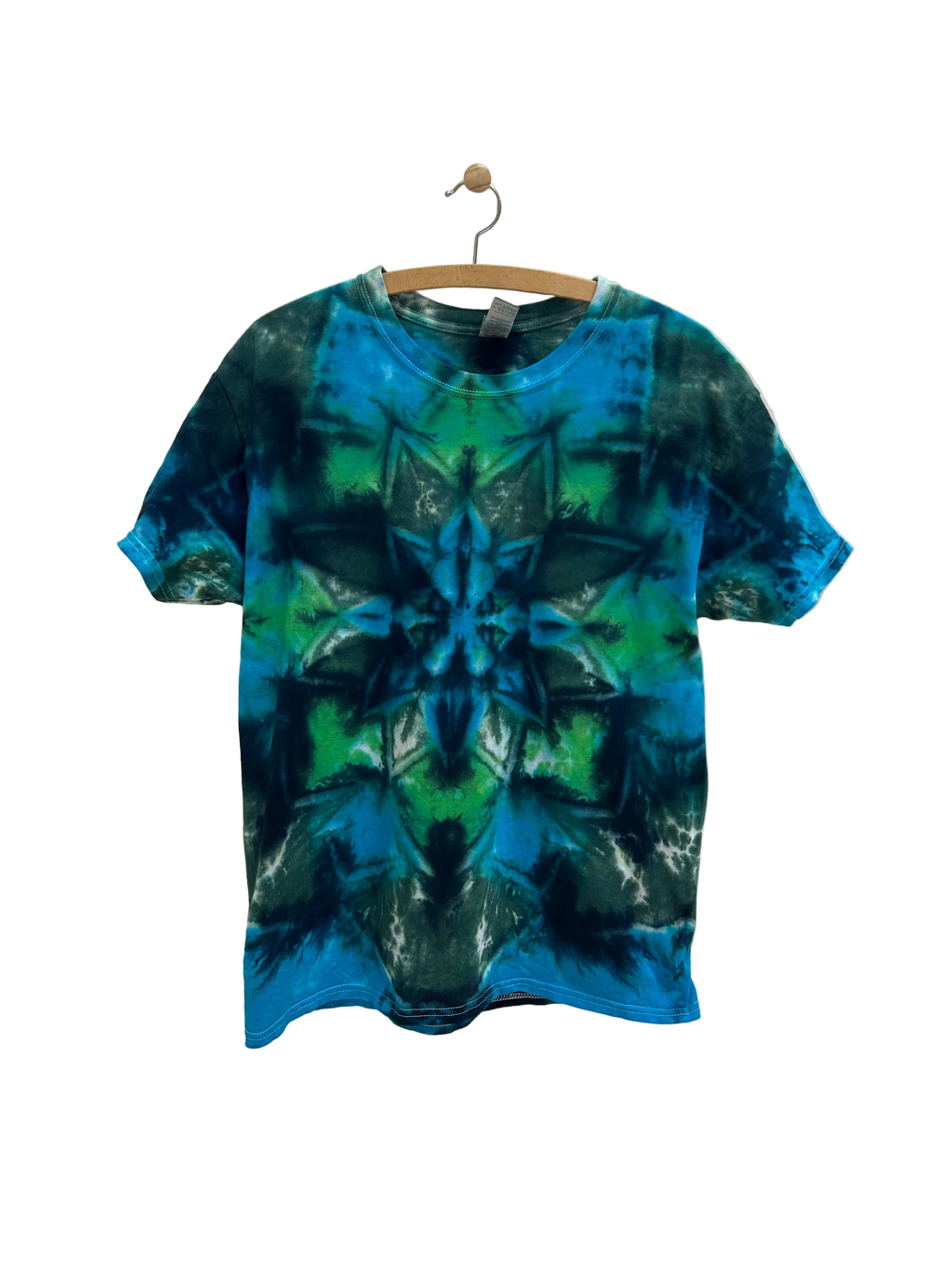 Vintage Tie Dye T-shirt i Mørke Farver - Str. L