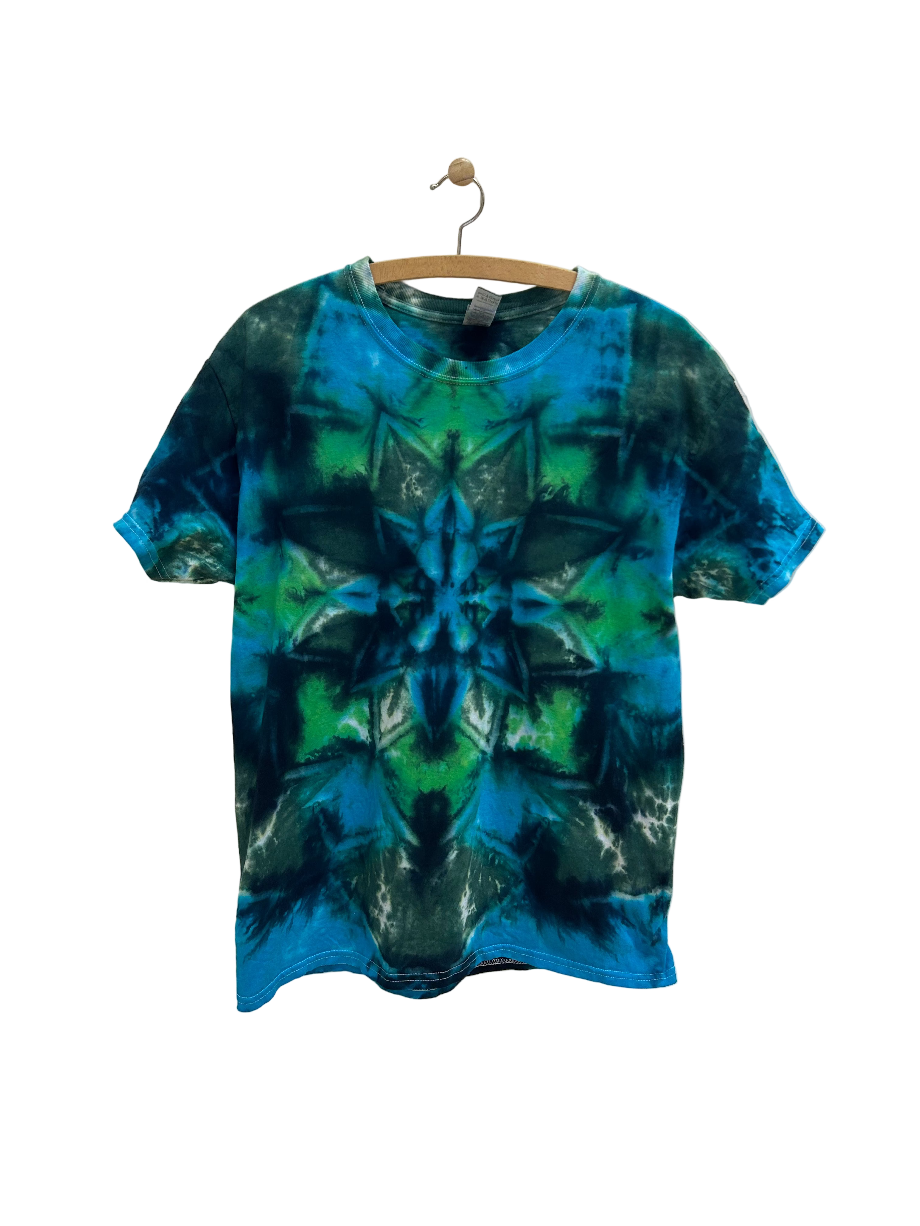 Vintage Tie Dye T-shirt i Mørke Farver - Str. L