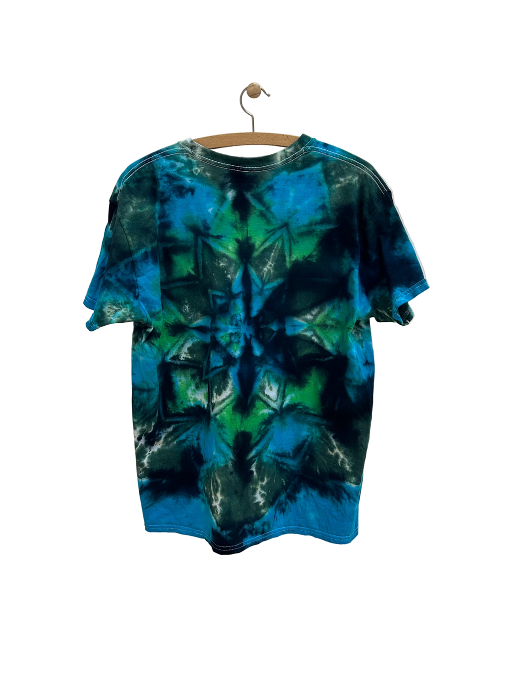 Vintage Tie Dye T-shirt i Mørke Farver - Str. L