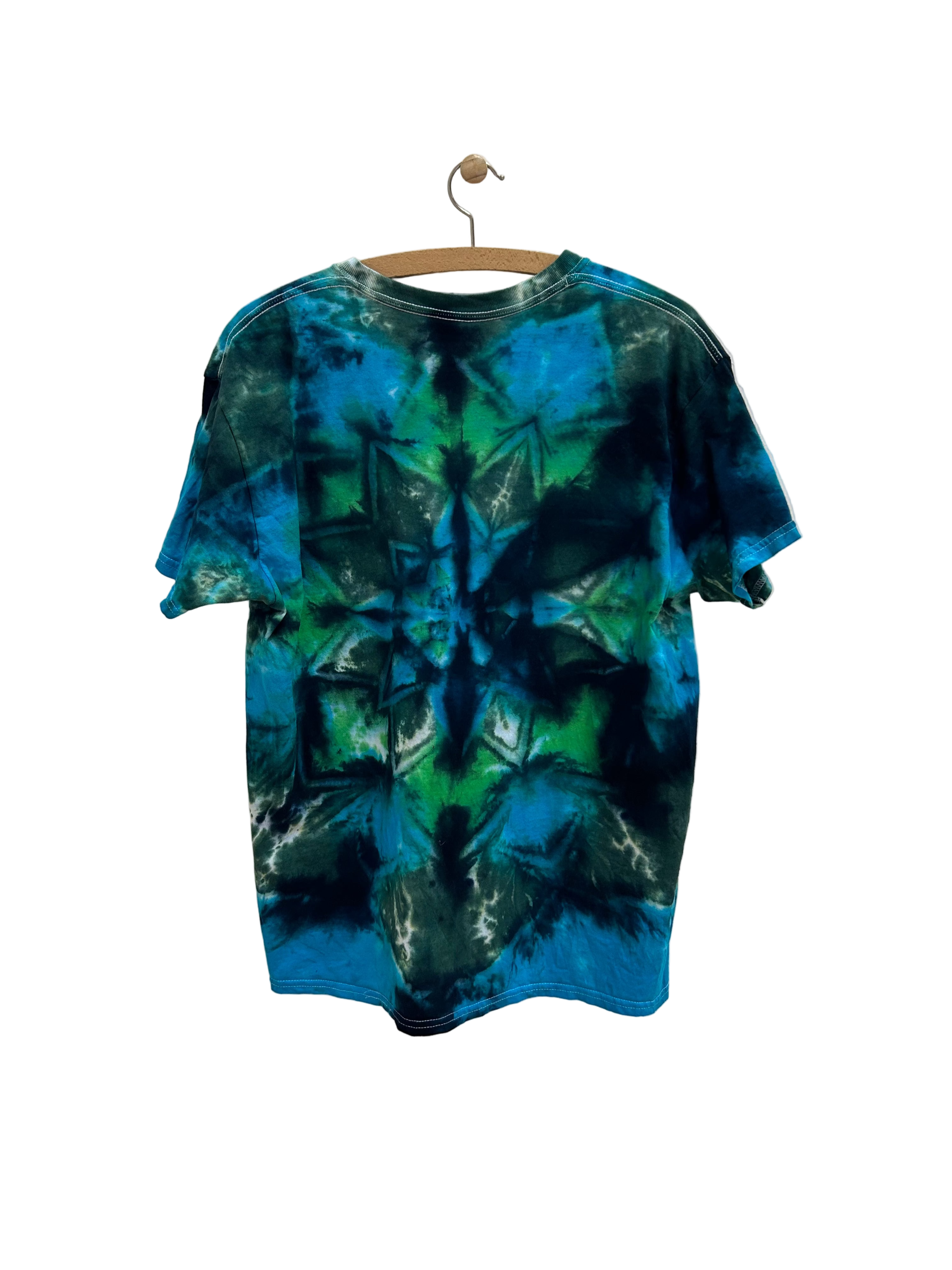 Vintage Tie Dye T-shirt i Mørke Farver - Str. L