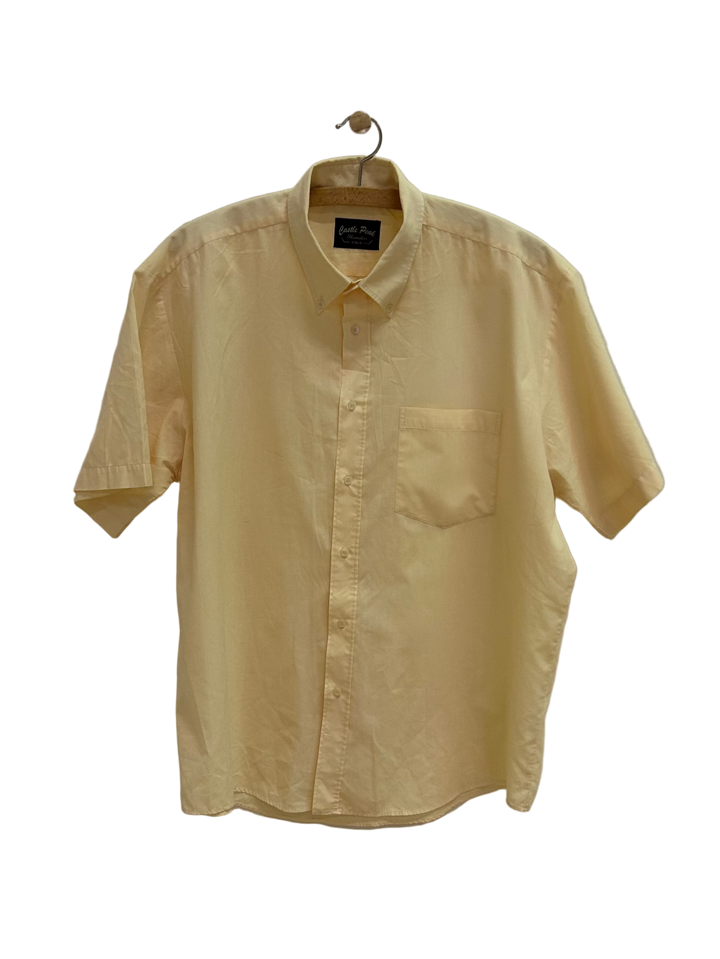 Vintage Skjorte Kortærmet i Gul - Str. XXL
