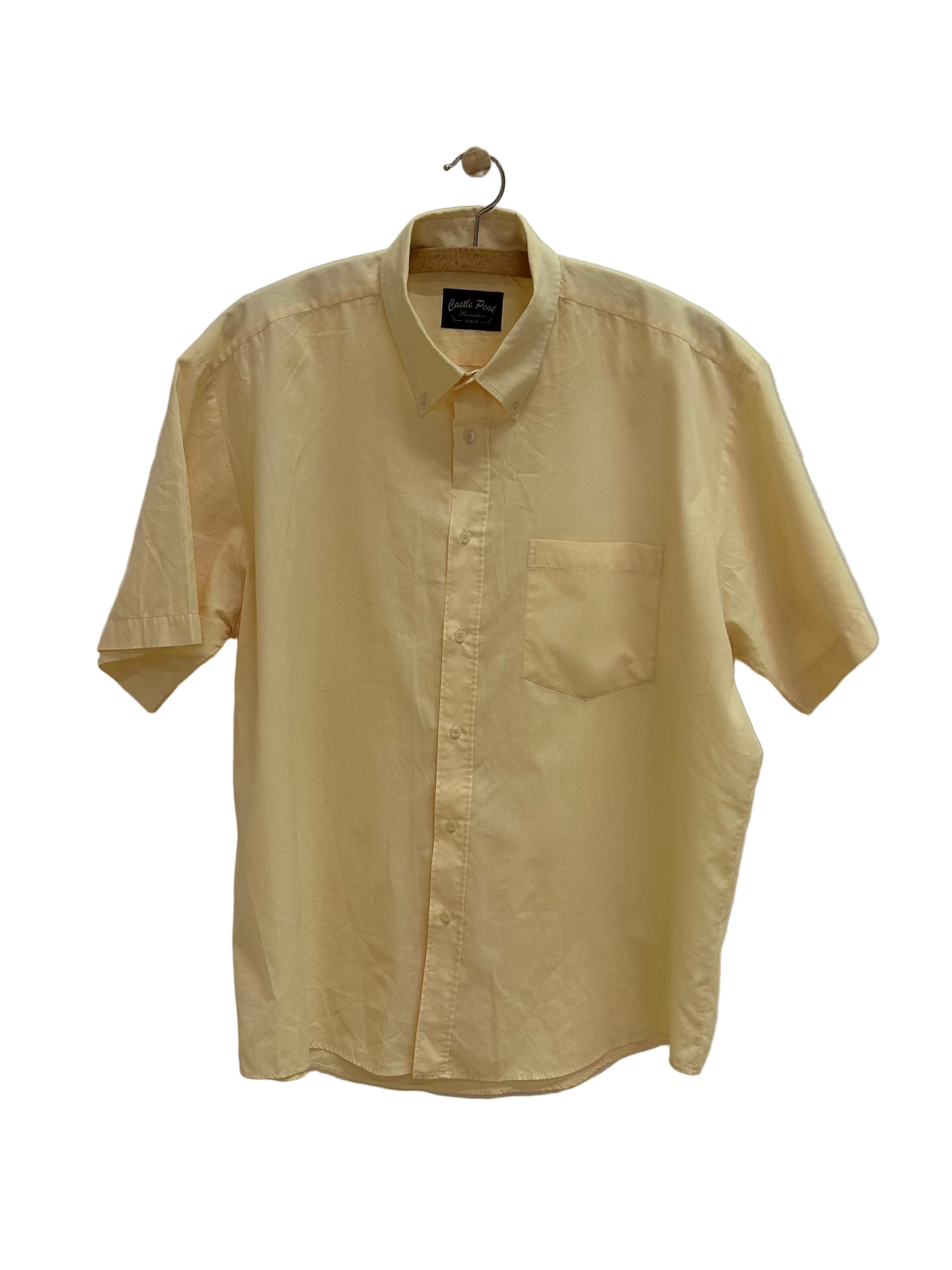 Vintage Skjorte Kortærmet i Gul - Str. XXL