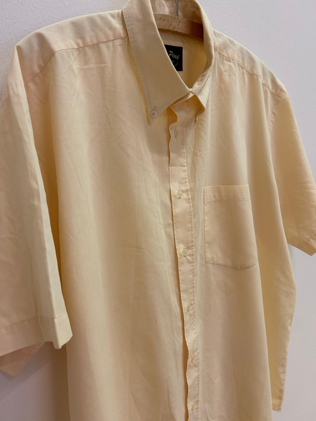 Vintage Skjorte Kortærmet i Gul - Str. XXL