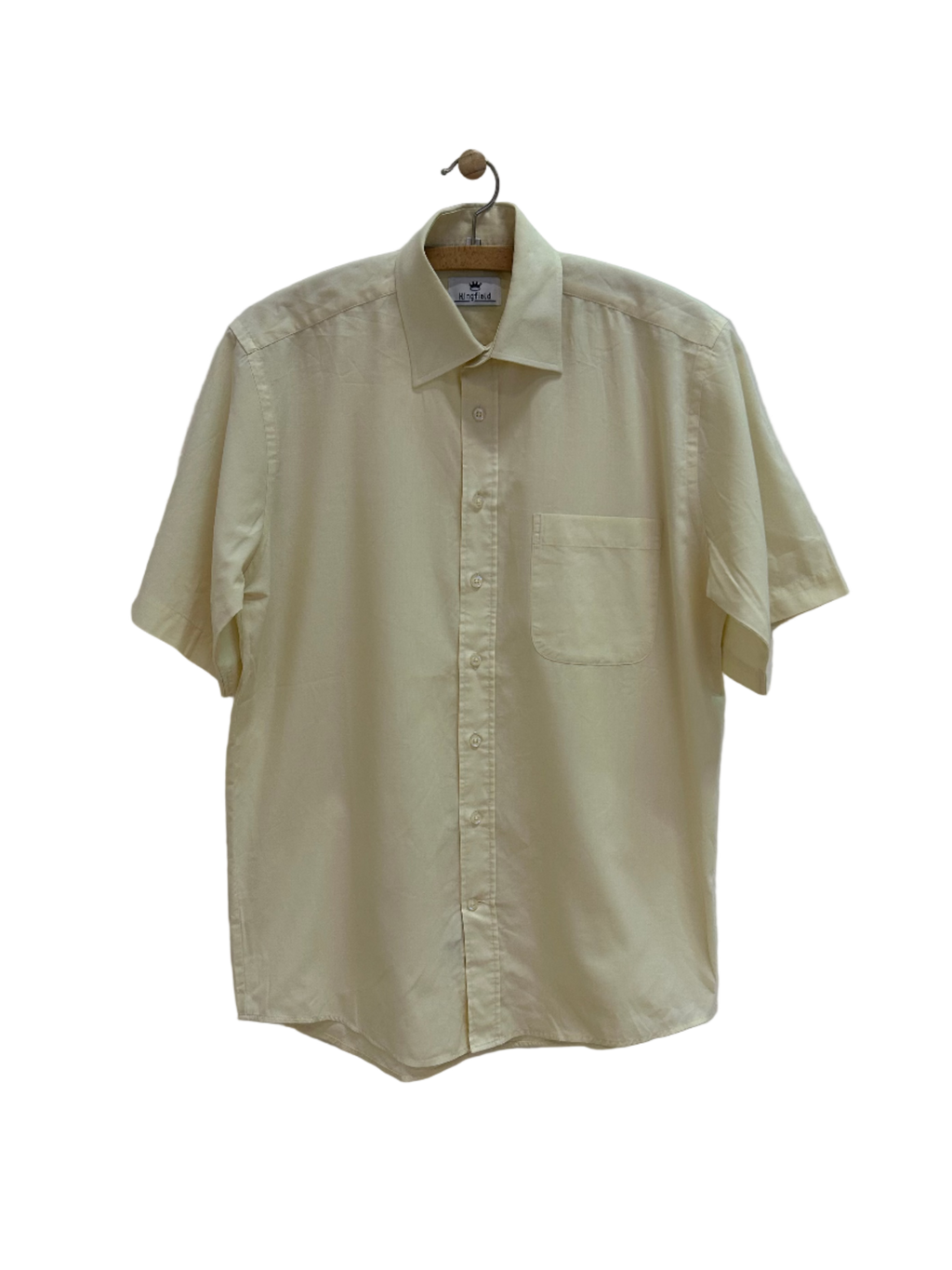 Vintage Skjorte m. Korte Ærmer i Gul - Str. L