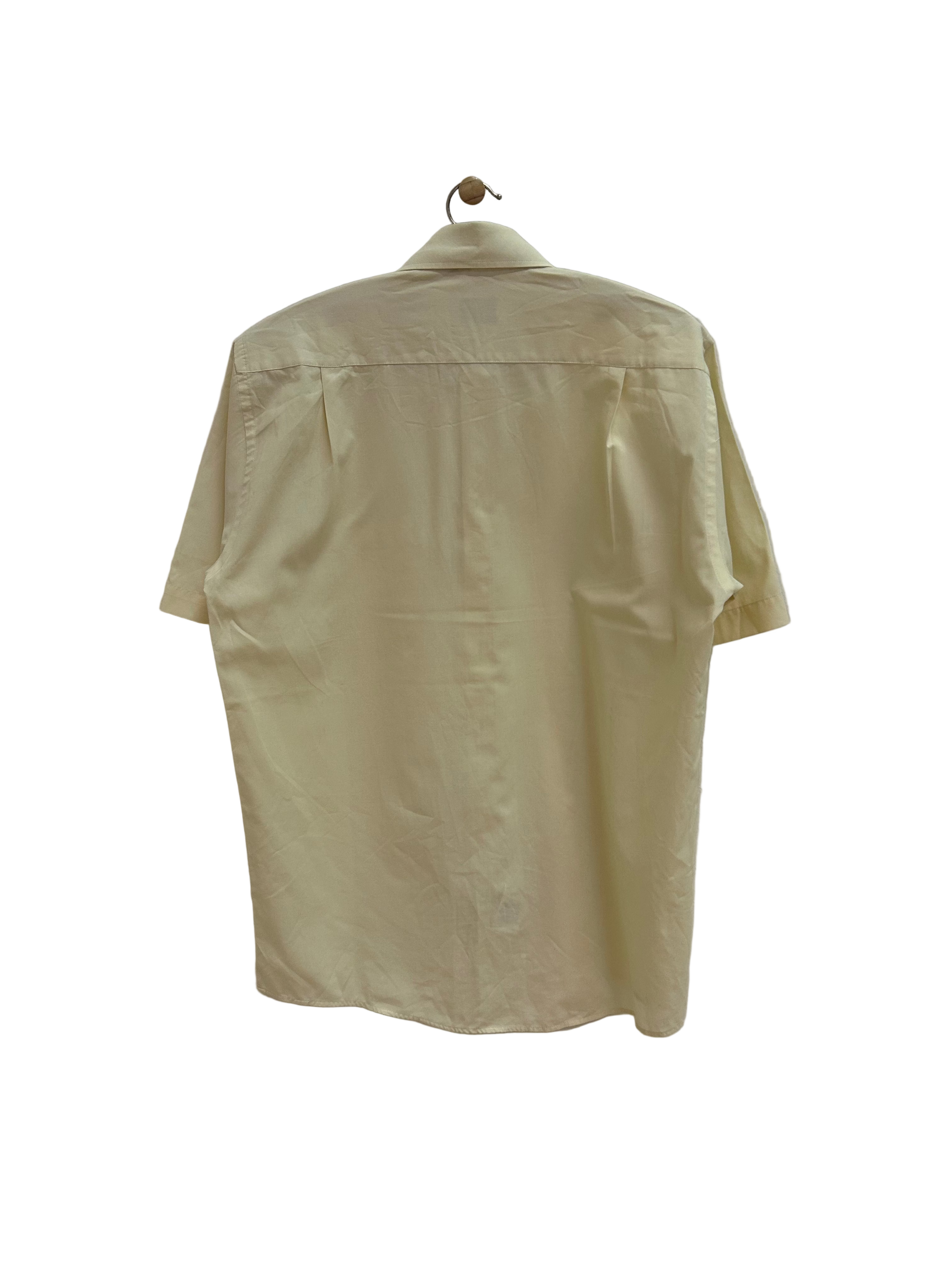 Vintage Skjorte m. Korte Ærmer i Gul - Str. L