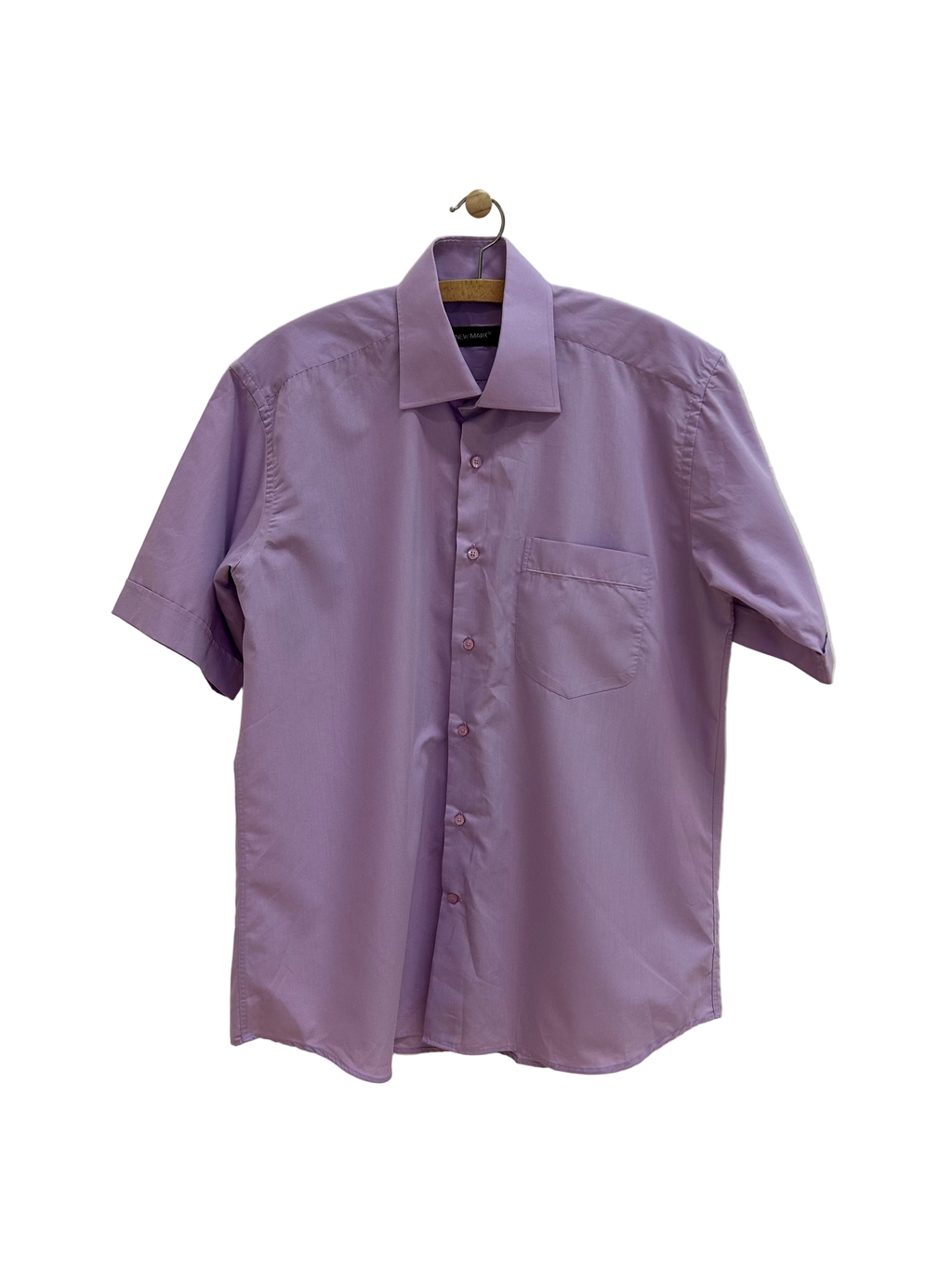 Vintage Skjorte m. Korte Ærmer i Lilla - Str. XL