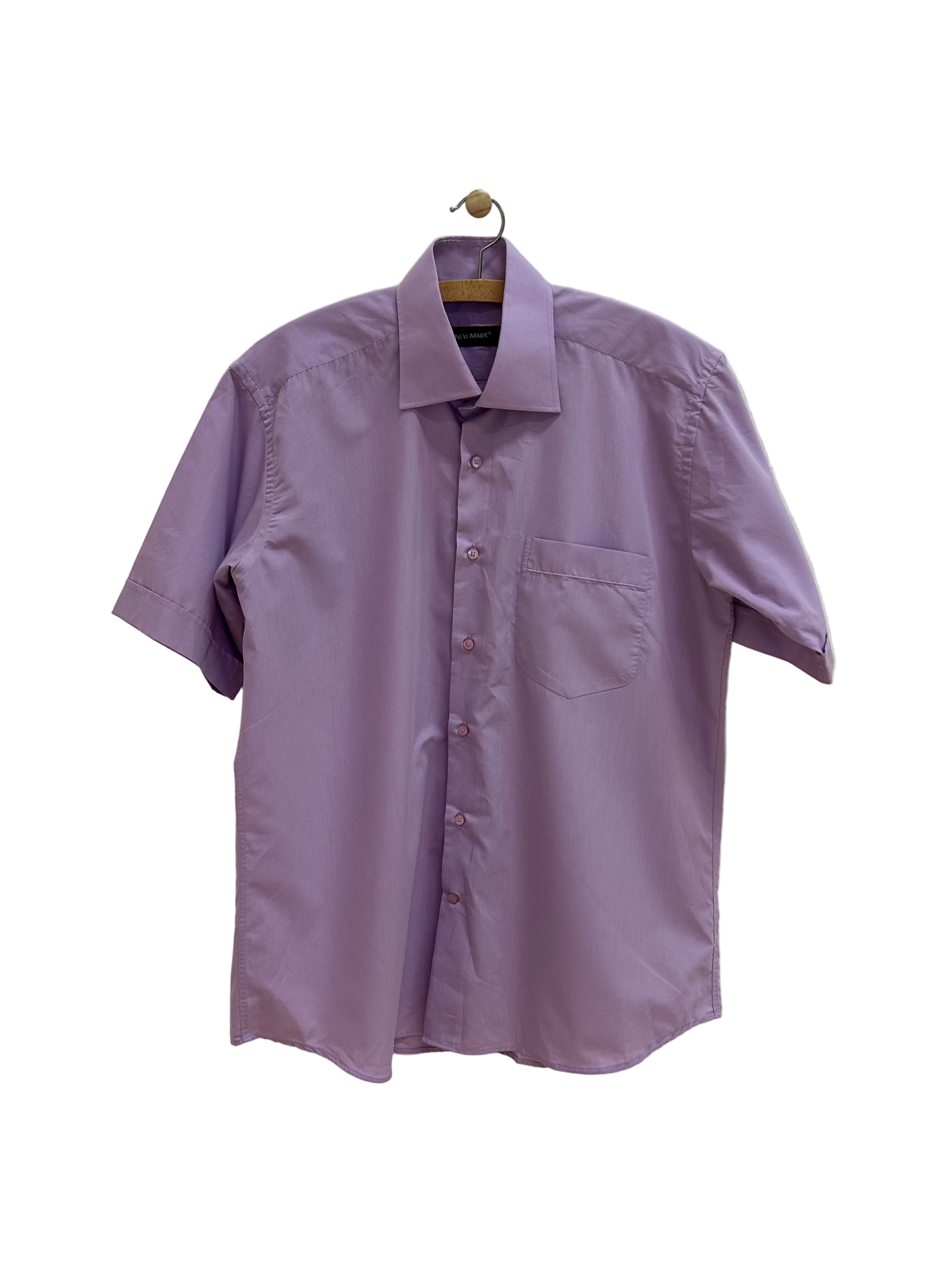 Vintage Skjorte m. Korte Ærmer i Lilla - Str. XL