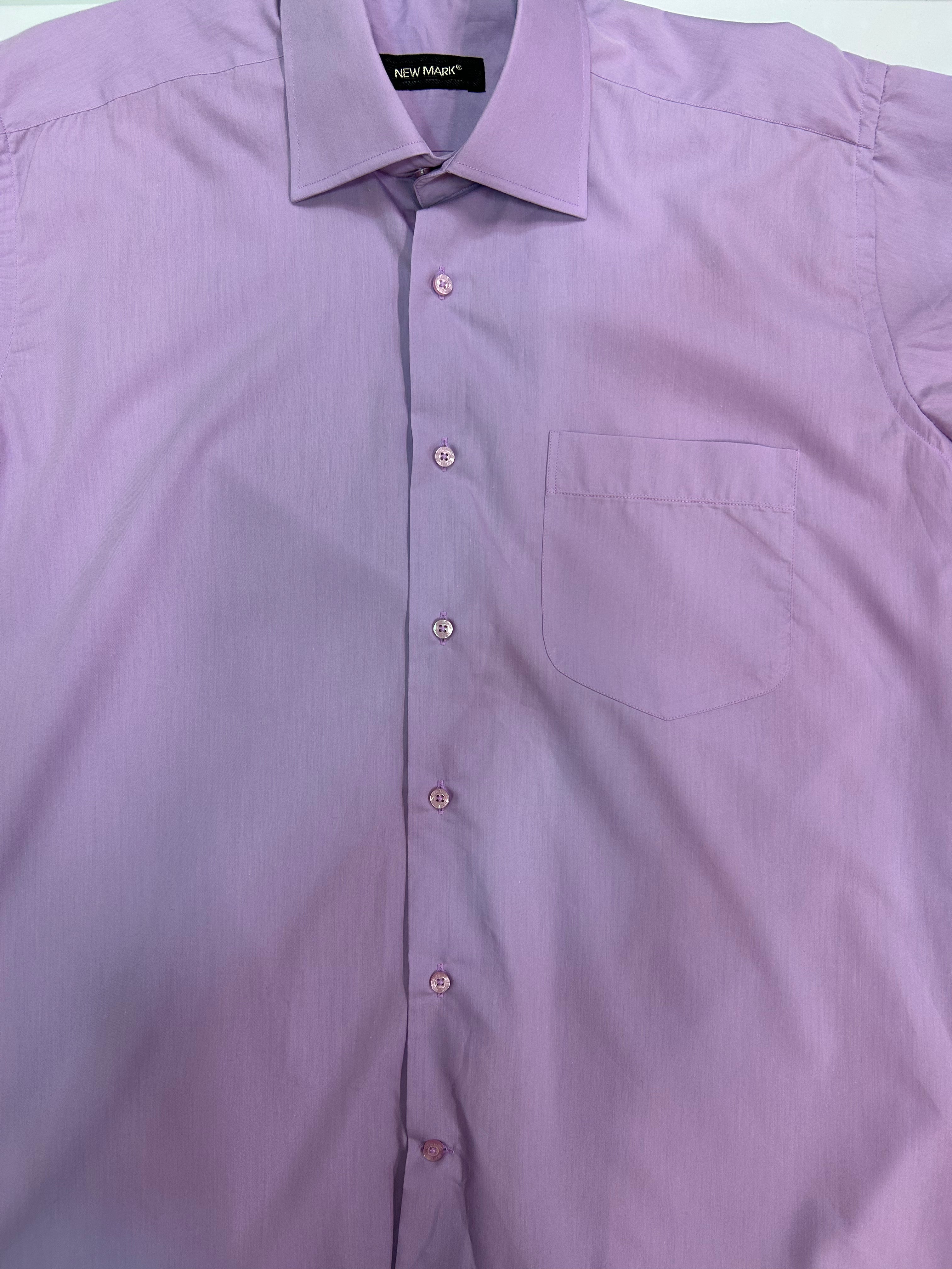 Vintage Skjorte m. Korte Ærmer i Lilla - Str. XL