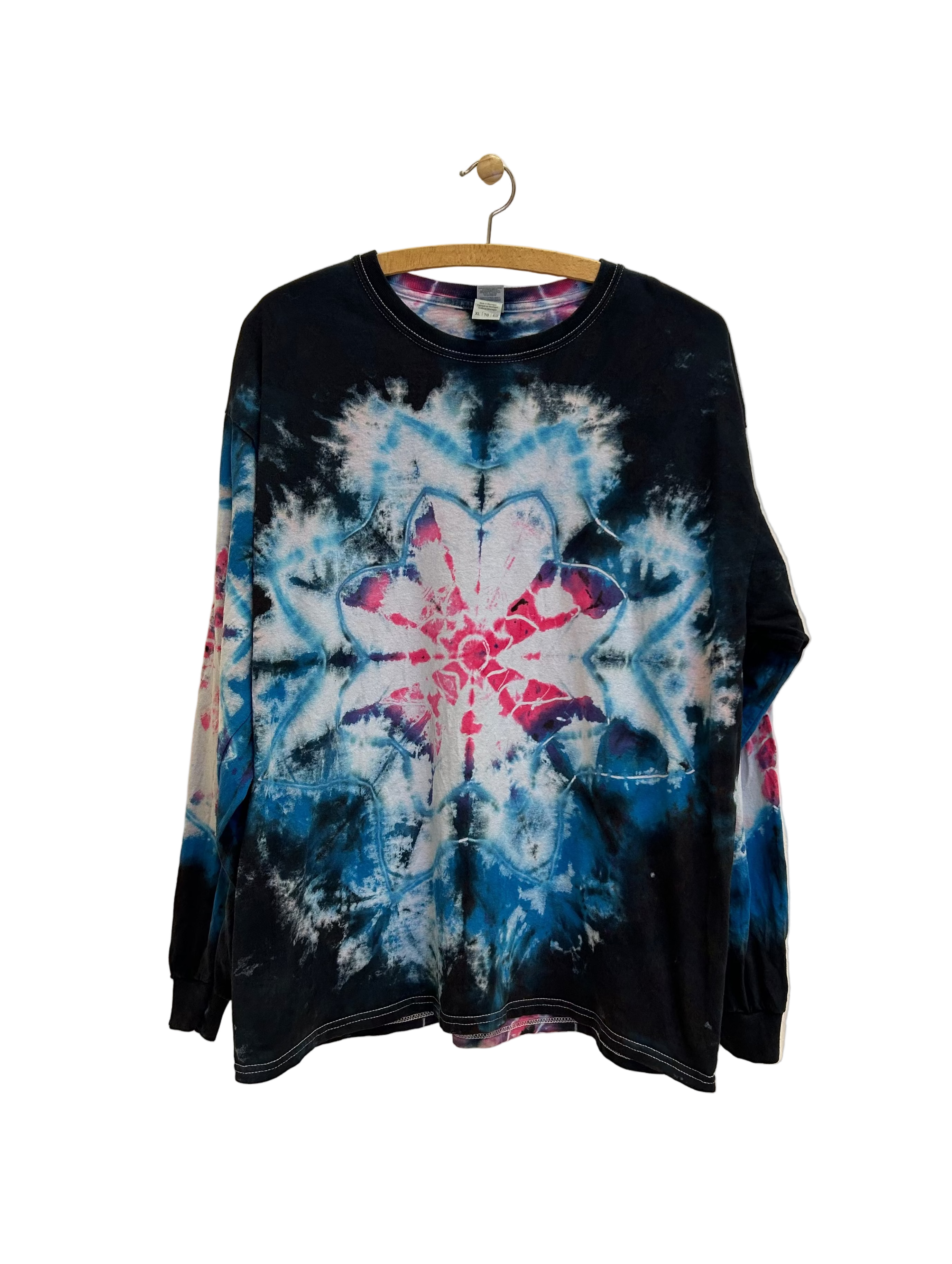 Vintage Langærmet Tie Dye T-shirt - Str. XL