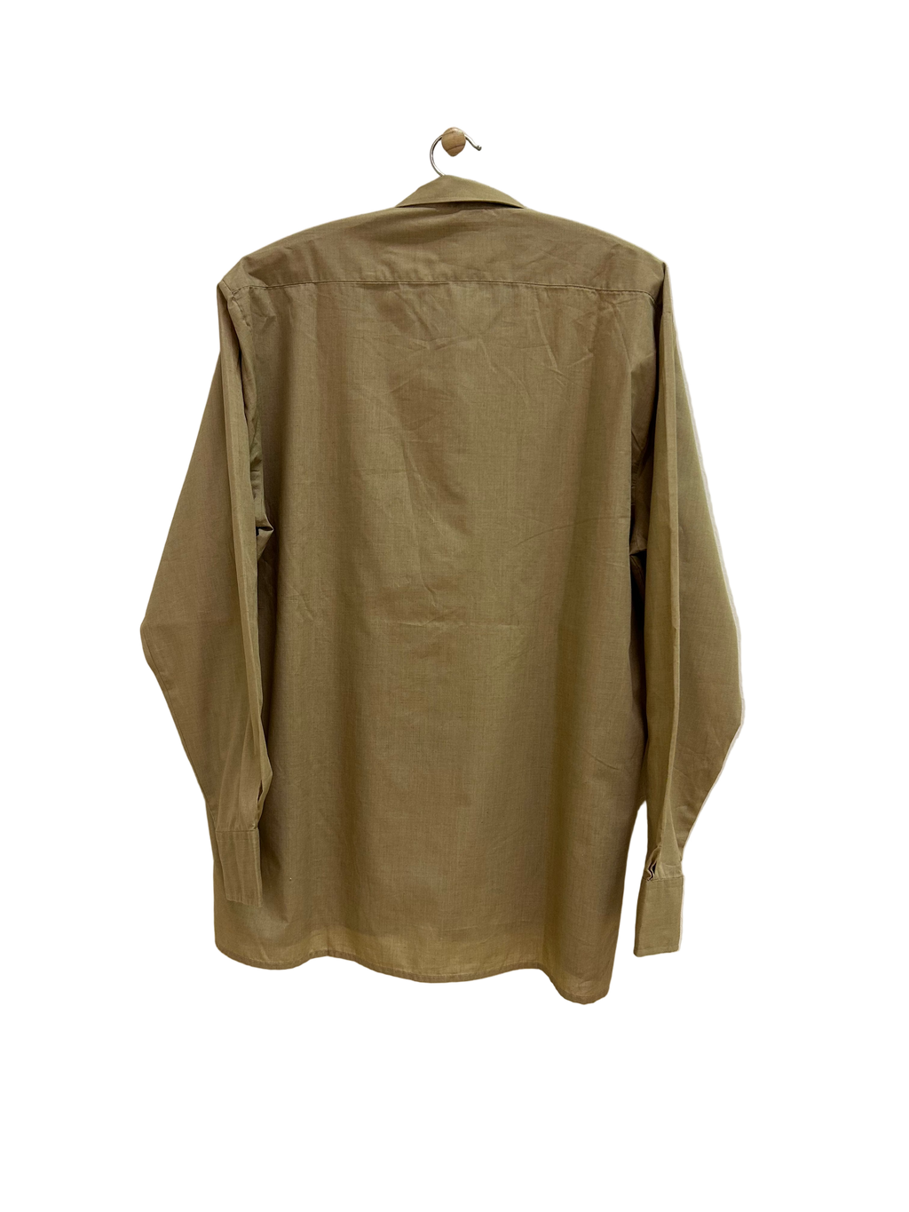 Vintage Langærmet Skjorte i Beige - Str. XXL