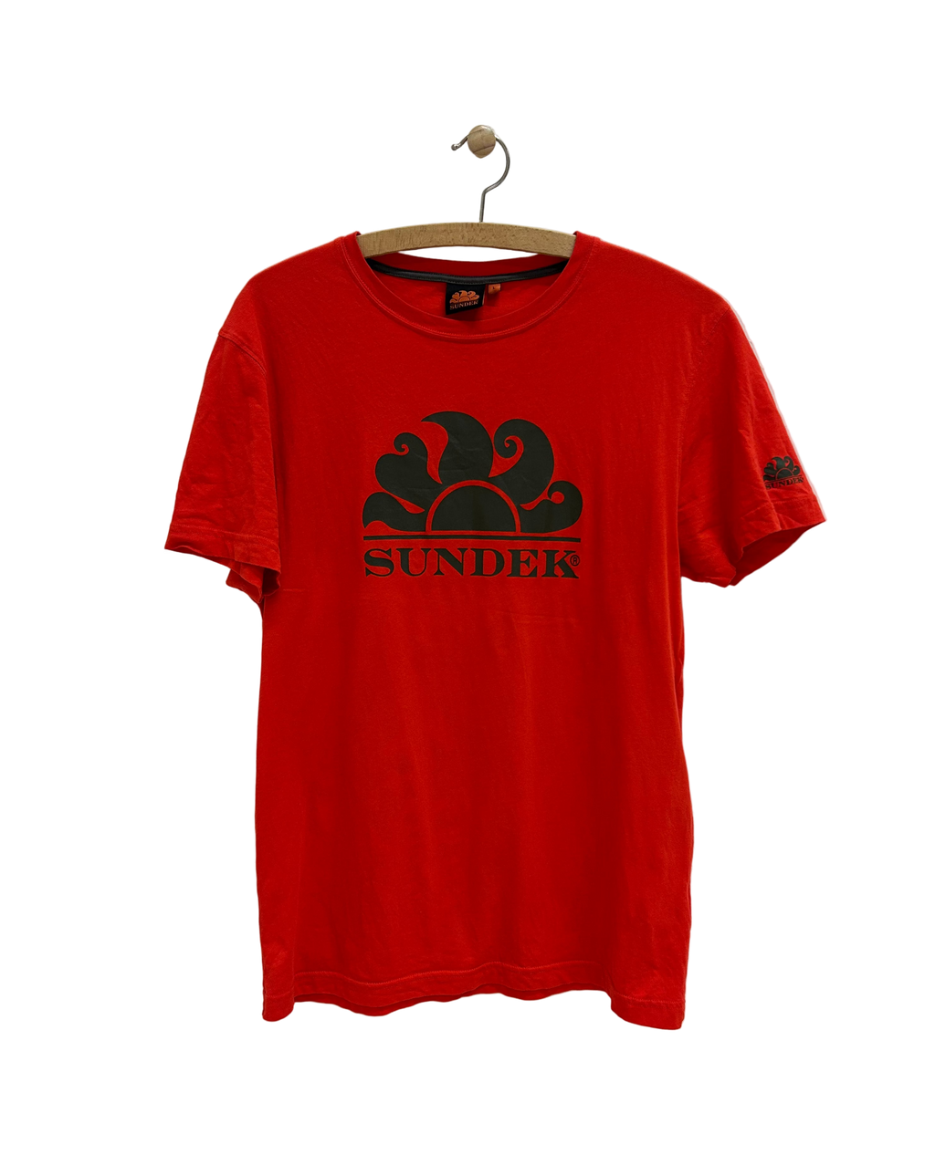 Vintage T-shirt i Rød ''Sundek'' - Str. M