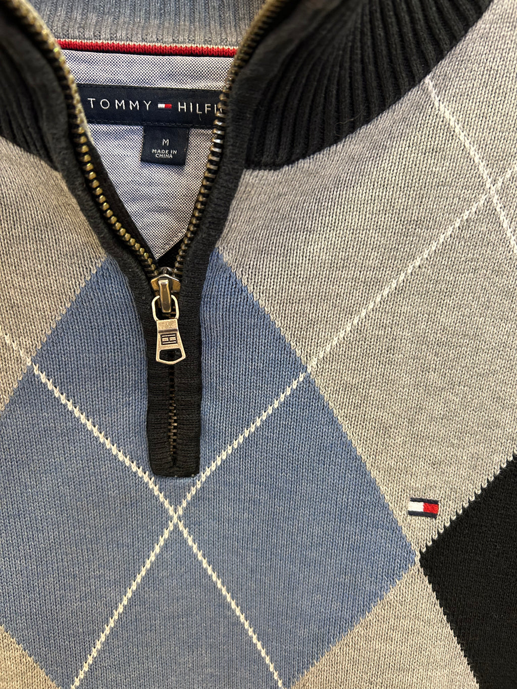 Vintage Tommy Hilfiger Strik med Tern - Str. M
