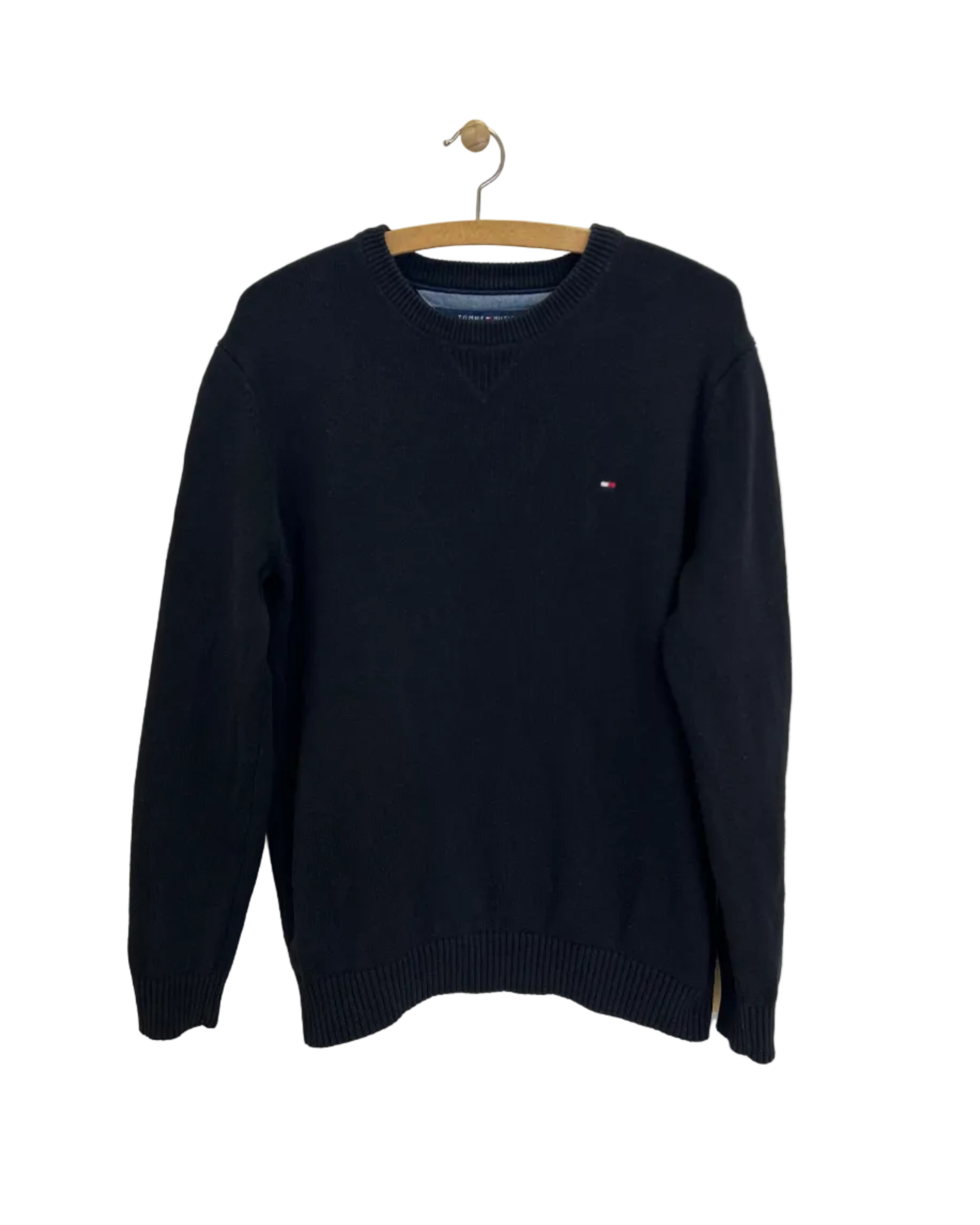 Vintage Tommy Hilfiger Strik i Sort - Str. L
