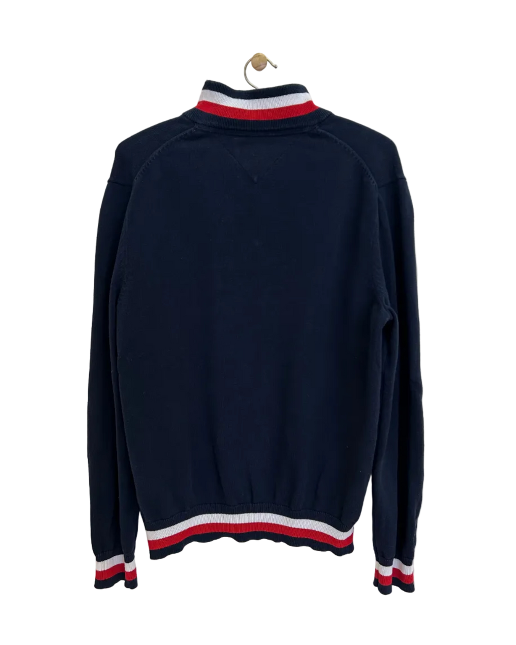 Vintage Tommy Hilfiger Striktrøje med 1/4 Lynlås - Str. L