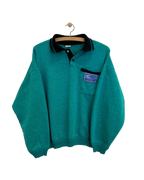 Vintage Sweatshirt m. 1/4 Knaplukning - Str. XS/S