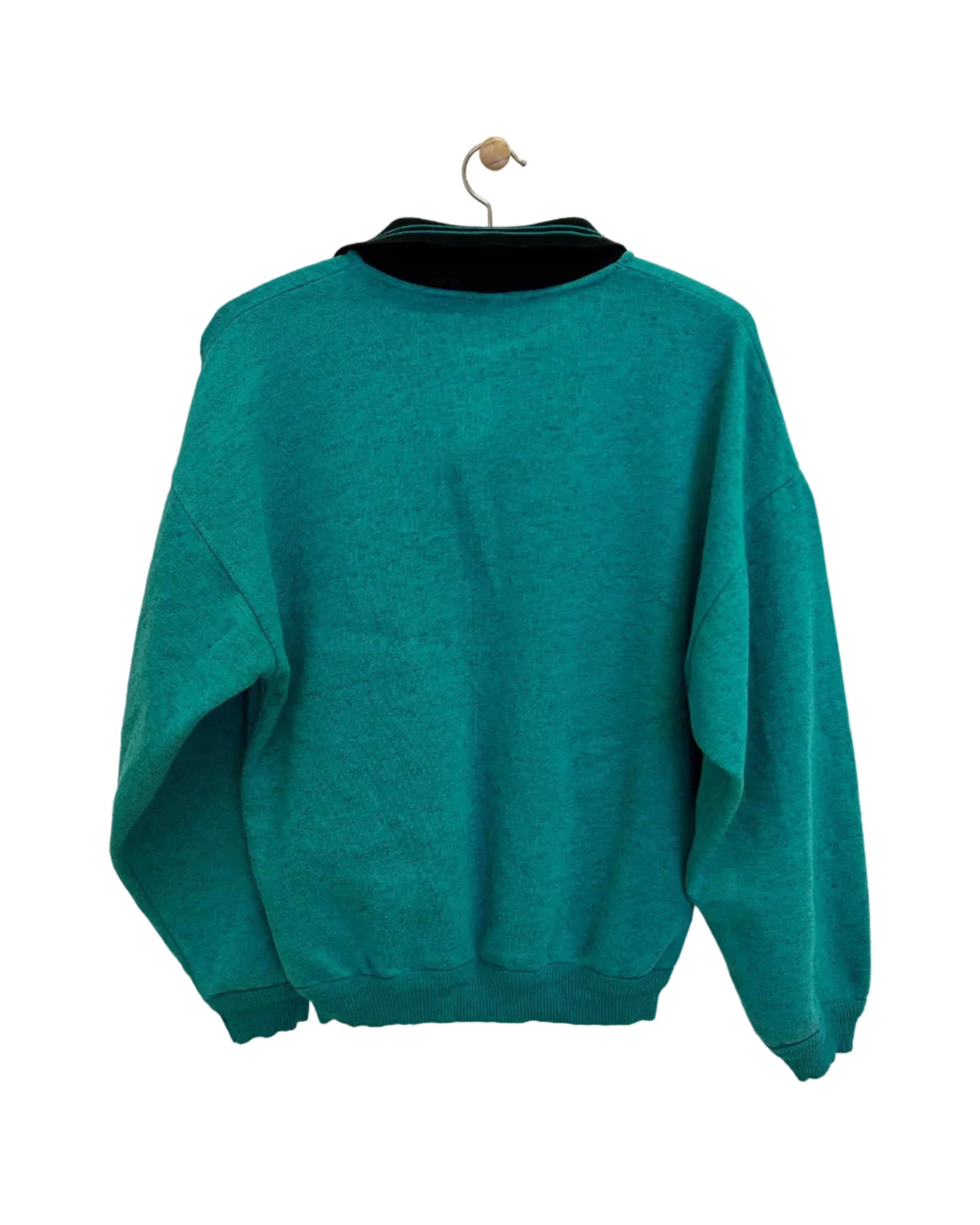 Vintage Sweatshirt m. 1/4 Knaplukning - Str. XS/S