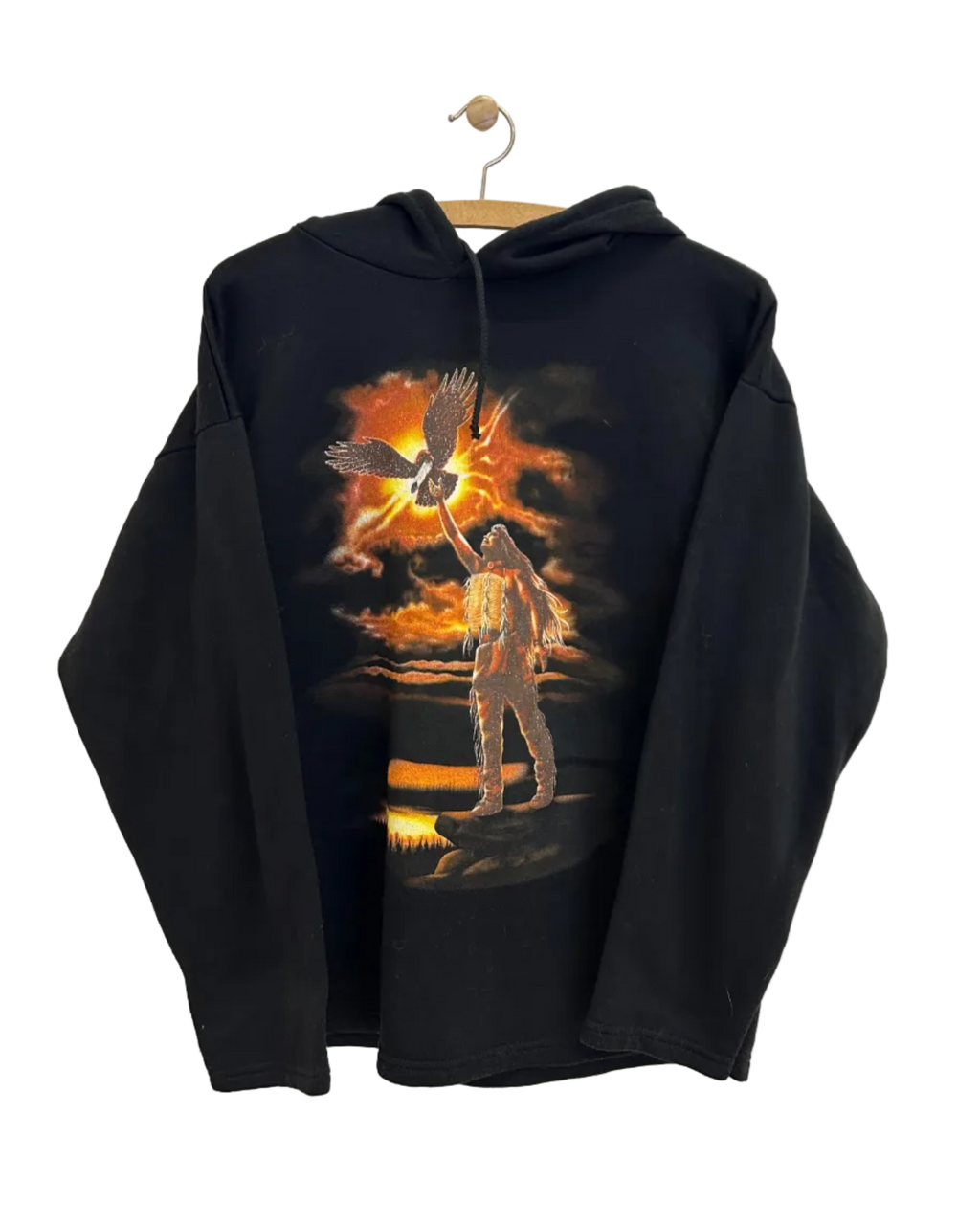 Vintage Hoodie m. Native American Motiv - Str. M