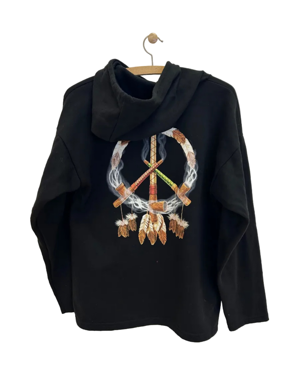 Vintage Hoodie m. Native American Motiv - Str. M