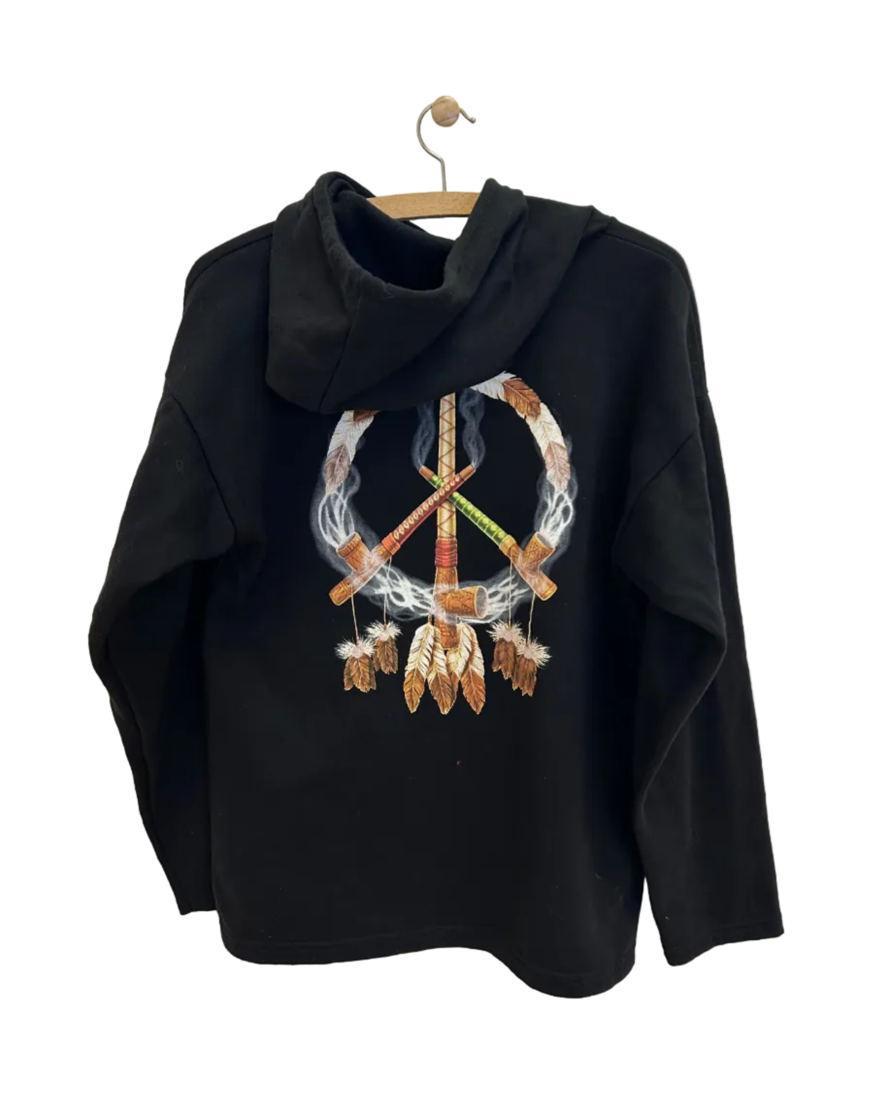 Vintage Hoodie m. Native American Motiv - Str. M
